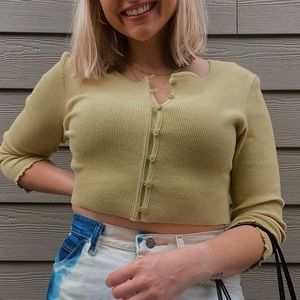 Cropped Green Sweater